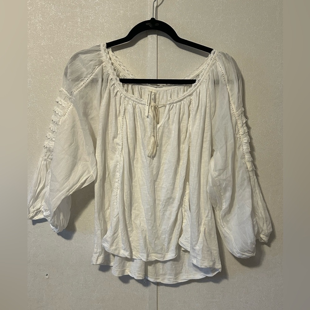Anthropologie | White Boho Blouse | Size Small